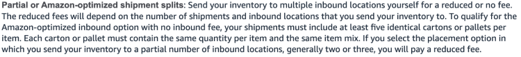 Amazon Optimized Shipment Splits